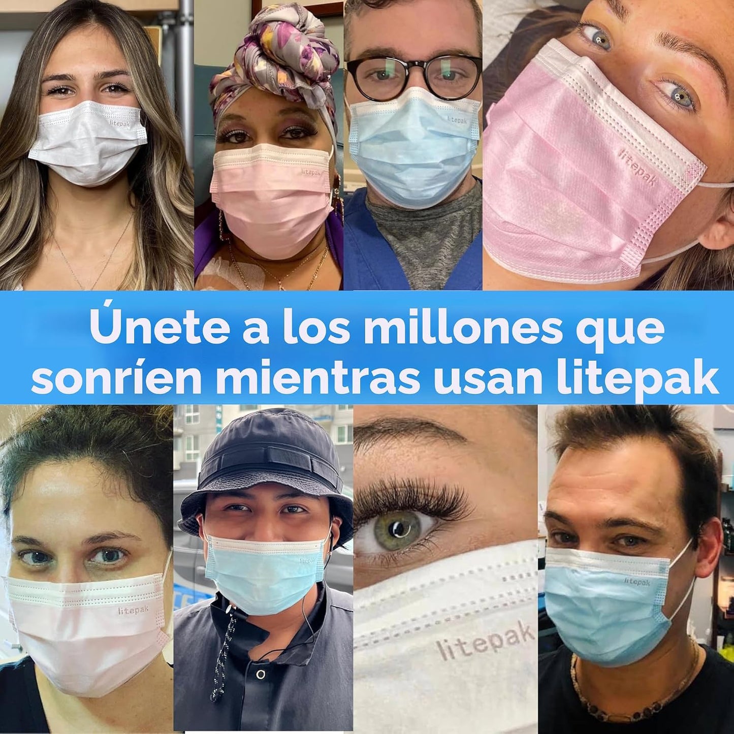 Máscara de filtro desechable 3 Ply Earlook, hipoalergénico, quirúrgico, dental, médico, de alta calidad., Azul, 1