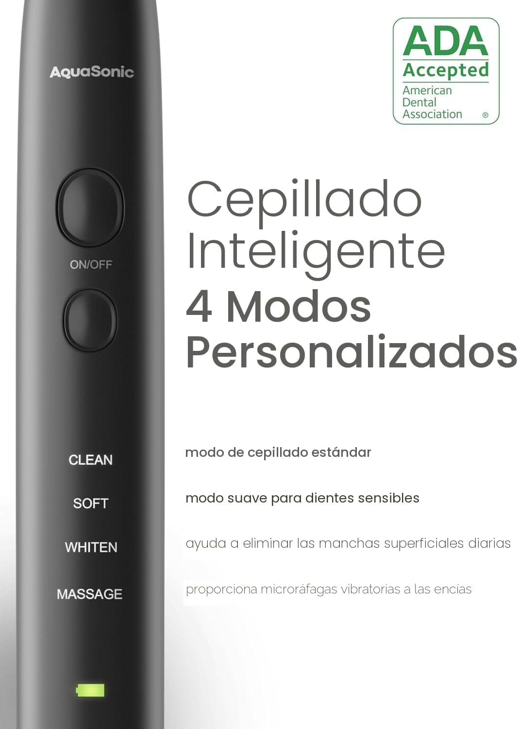 Cepillo de dientes AquaSonic Black Series, ultrablanqueador, 8 cabezales de cepillo DuPont y funda de viaje incluidos, motor ultrasónico de 40.000 VPM y carga inalámbrica, 4 modos con temporizador inteligente, cepillo de dientes eléctrico moderno