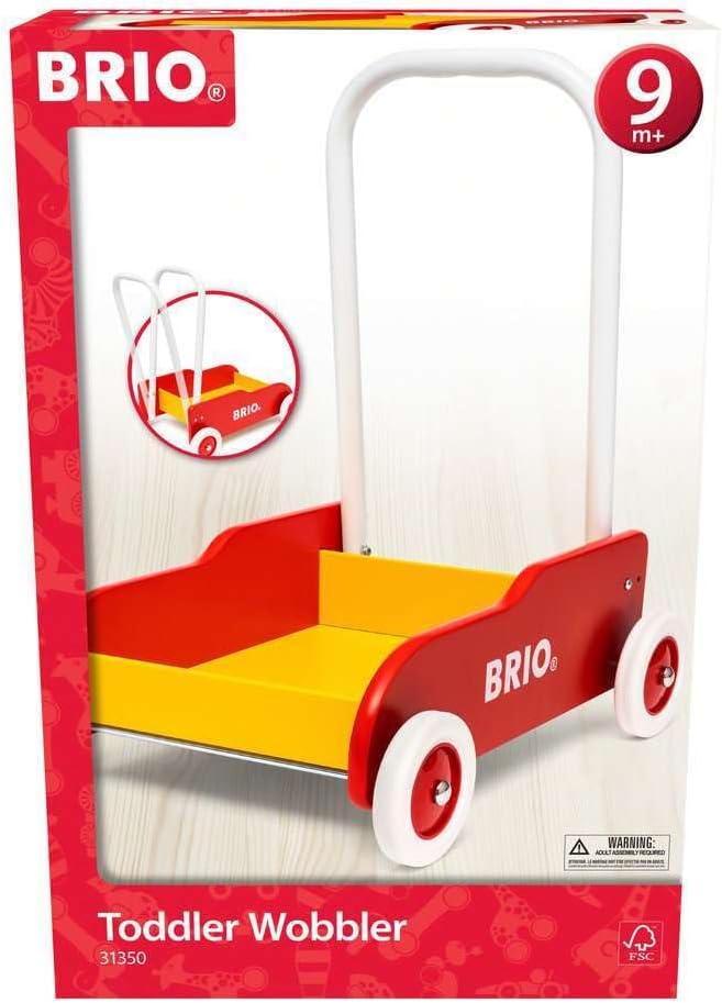 BRIO (ブリオ) 手押し車 レッド 31350 対象年齢 9か月~ 【おもちゃ 玩具 木製おもちゃ プレゼント（誕生日/クリスマス）】
