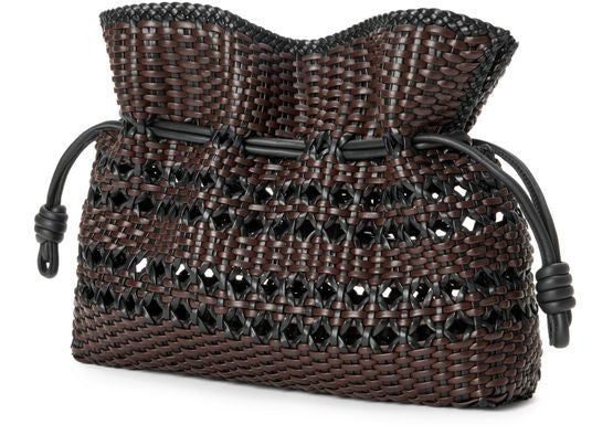 LOEWE Medium Flamenco woven nappa leather clutch - Image 3