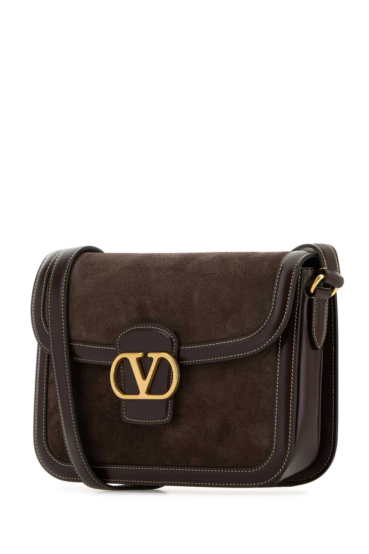 Valentino バレンティーノガラヴァニブラウンスエードとレザー9トルのショルダーバッグ - Image 3
