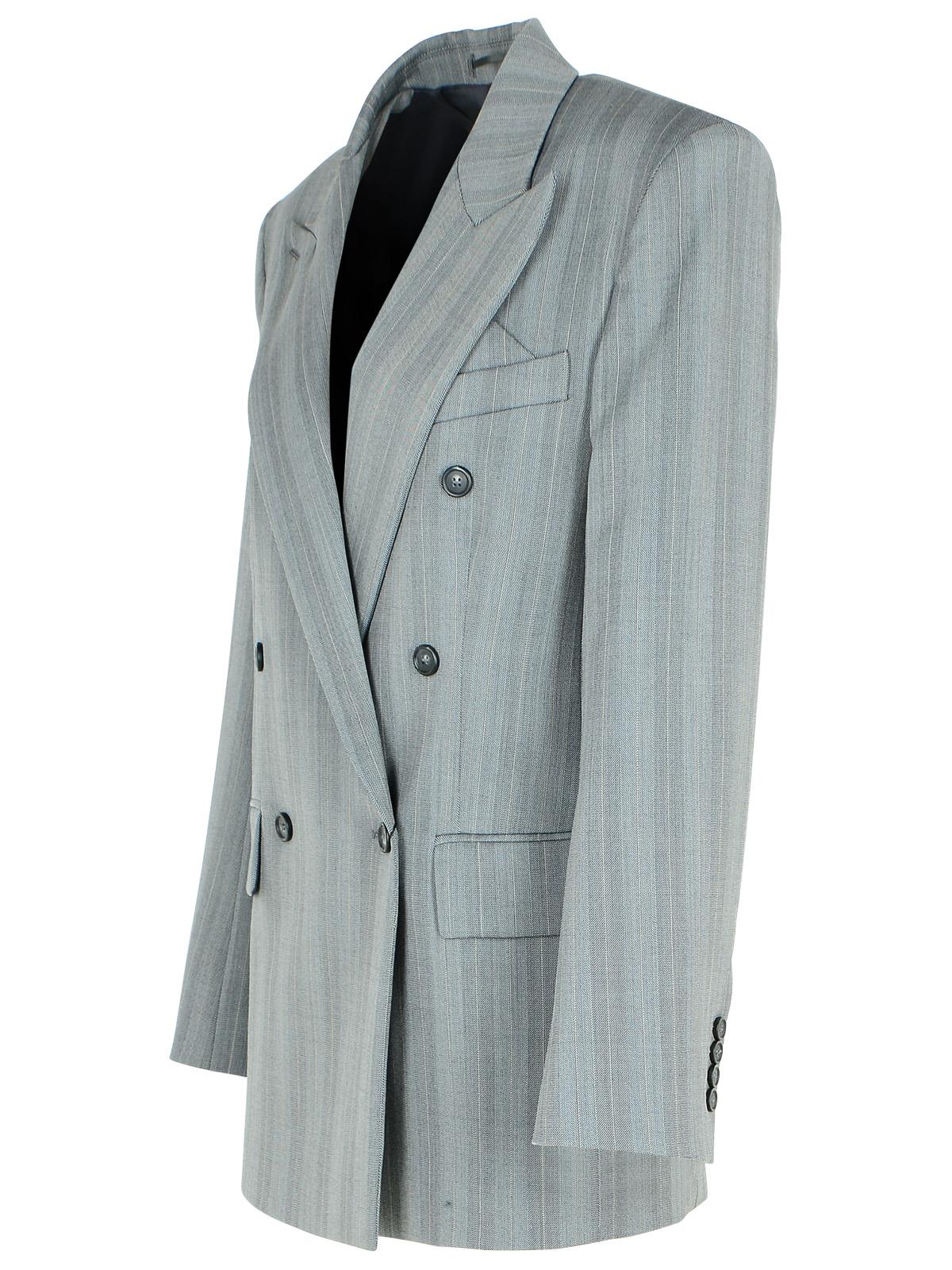 Sportmax SportMax 'Merlot'グレーバージンウールブレンドブレザー - Image 3