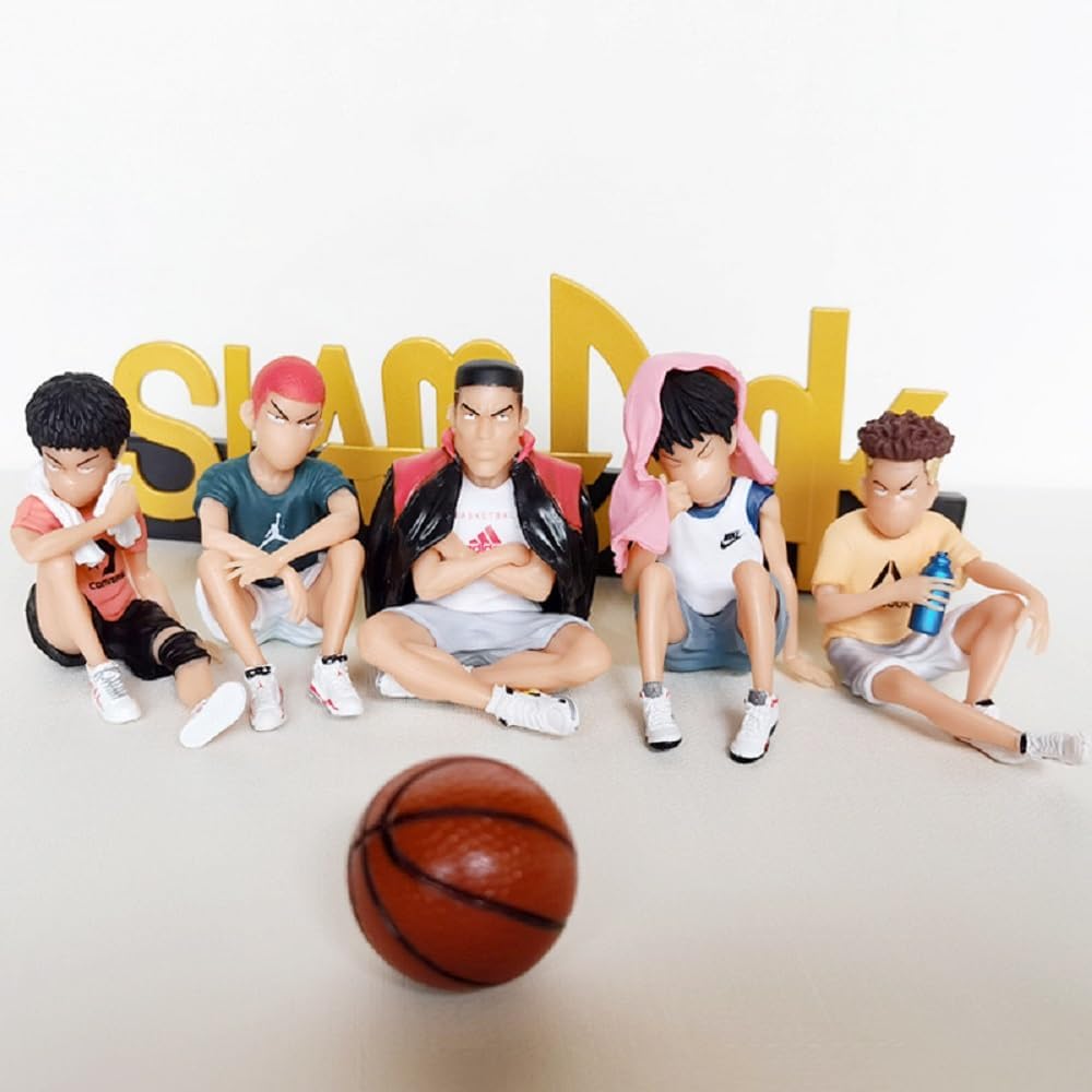 Slam Dunk Sakuragi Hanamichi Ryota Miyagi Kaede Rukawa 5 Piece Set Model Toys, Car Accessories, Anime Characters Sakuragi Hanamichi, Kaede Rugawa Car Interior Accessories