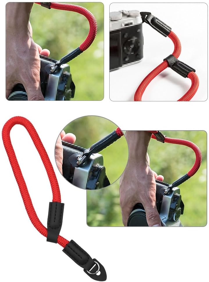 TRIPLE RIVER・COOLPIX P1100 ハンド紐 ストラップ ポリエステル リスト紐 ストラップ 落下防止 グリップ紐 ストラップ nikon互換品 ニコン クールピクス P1100 レフ 一眼レフカメラ(レッド)
