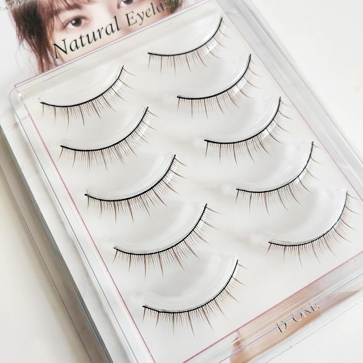 D-ONE Natural False Eyelashes, 5 Pairs (A03 No Makeup Casual Brown)