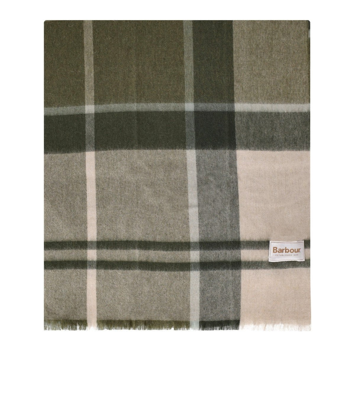 Barbour バーバーローズフィールドグリーンとベージュスカーフ - Image 3