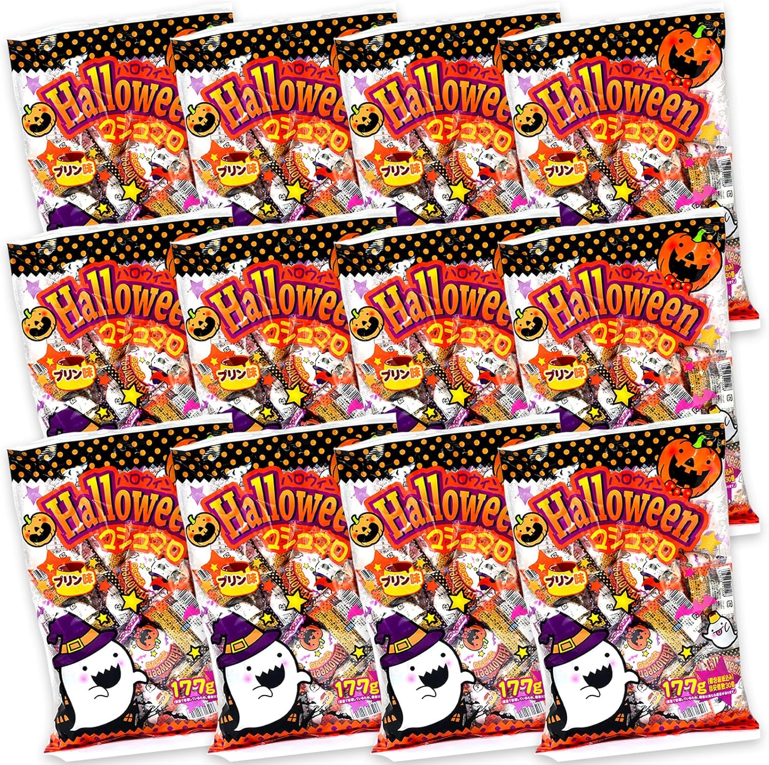 Festival Plaza 360 Piece Set, Halloween Marshmallow Pudding Flavor, 1 Bag, Approximately 30 Pieces x 12 Bags, Set of Halloween Sweets, Commercial Use, Assorted, Bulk Buy, Promotion, Events, Parties