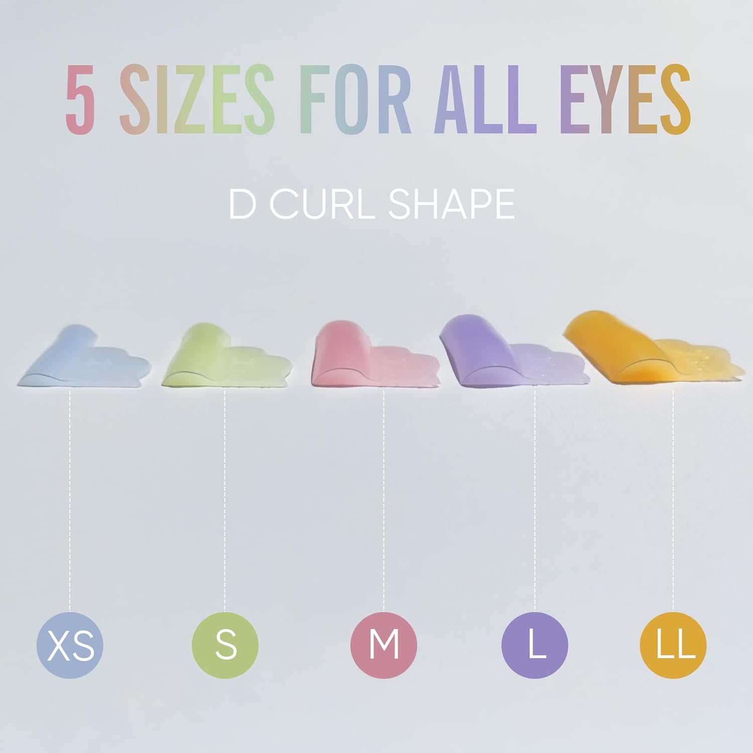 Libeauty Eyelash Perma Lot Crown Shape Reusable Silicone Eyelash Lift Pads, 10pcs/5 Sizes, Extreme Soft Eyelash Lifting Shield, Tubular Perm Lot Eyelash Perm Tool