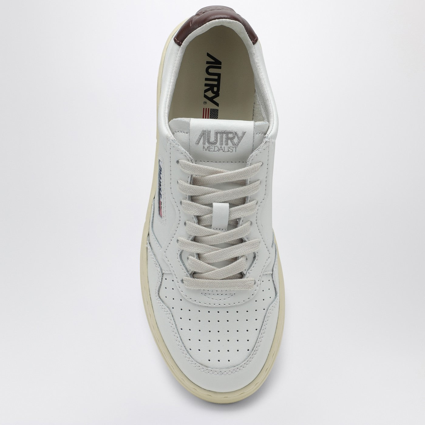 Autry Low Medalist White/Brown Sneaker - Image 3