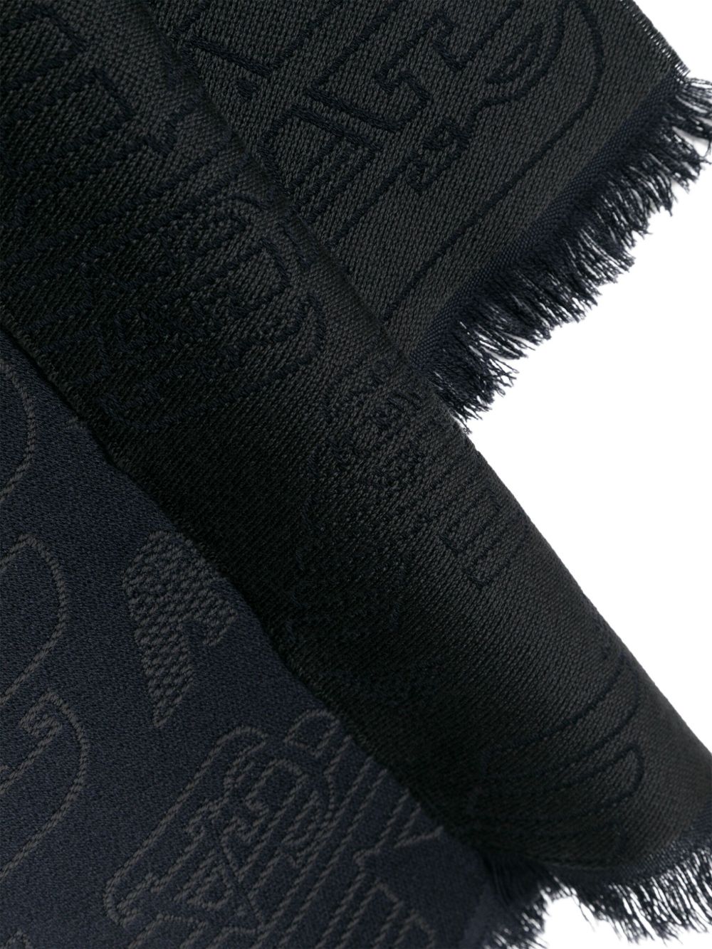 Emporio Emporio Armani Allover Logo Wool Scarf - Image 3