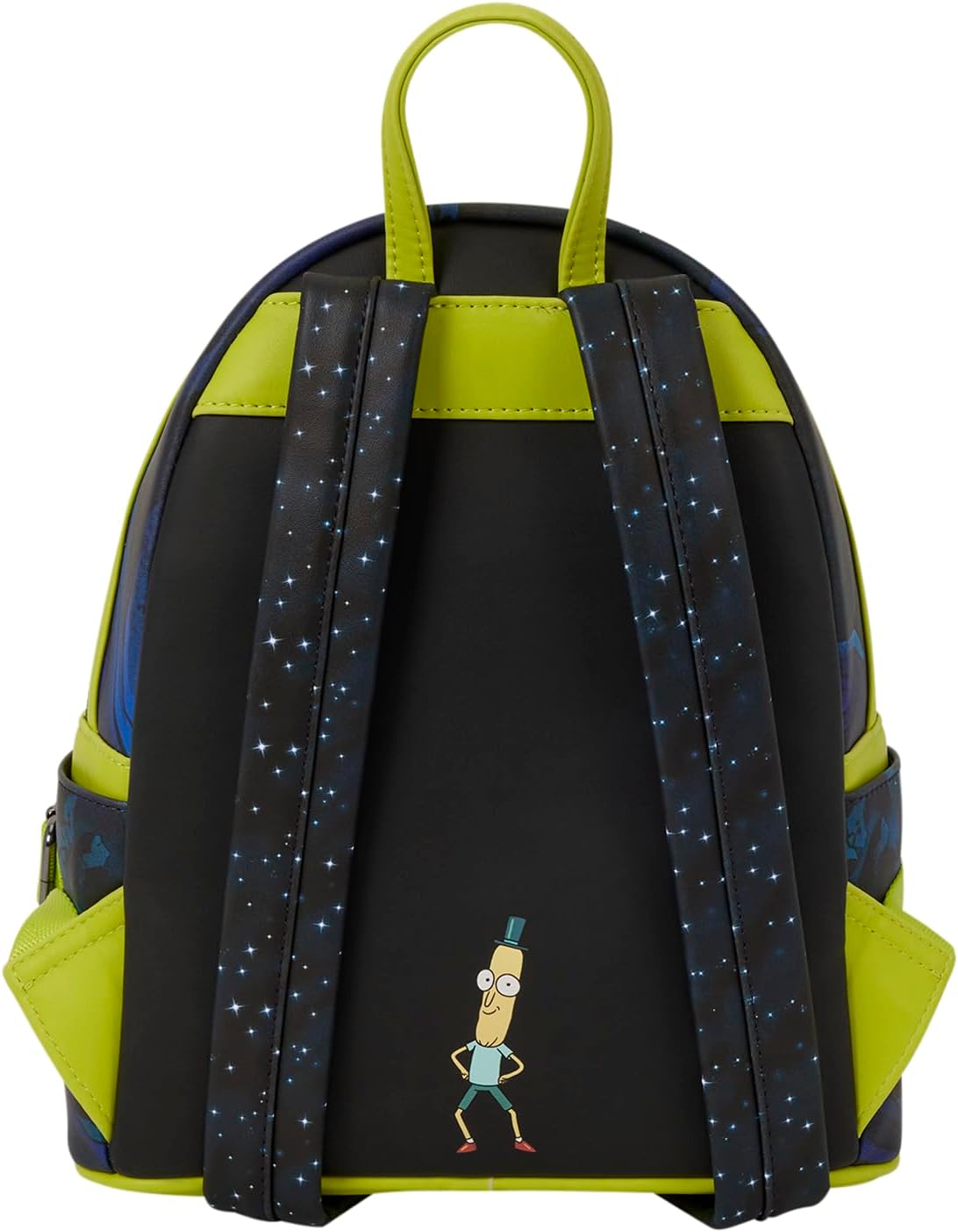 Loungefly Cartoon Network: Rick and Morty - Space Cruiser - Mini mochila con dije de cremallera - Brilla en la oscuridad - Bolsas coleccionables