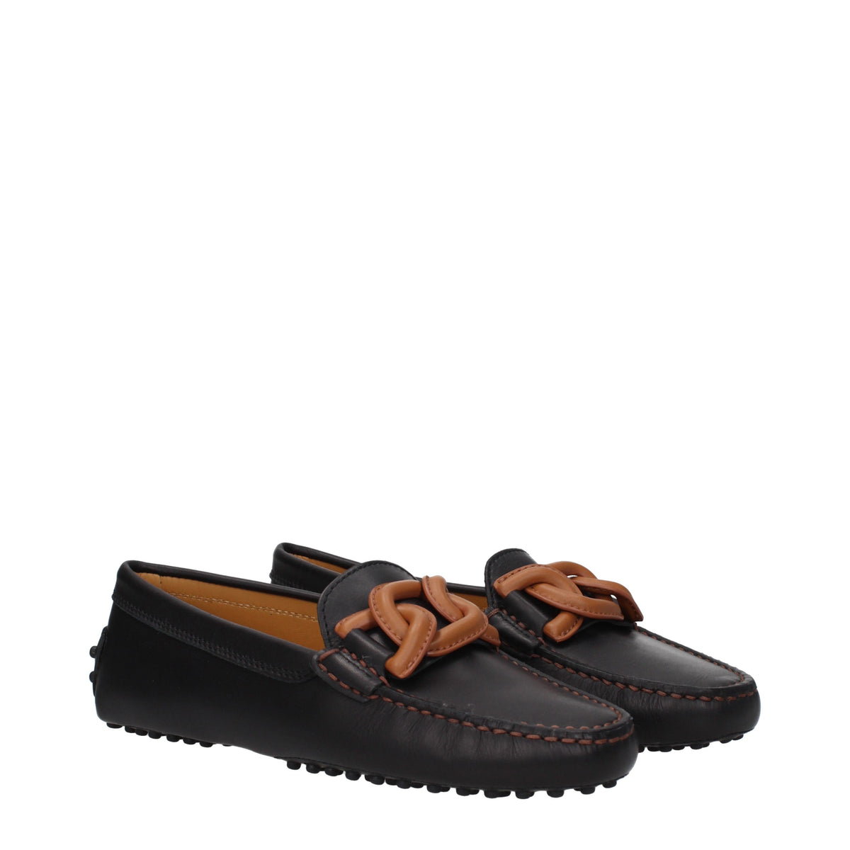 Tods トッド 'S Mocassini女性スキンブラック/ブラウン - Image 3