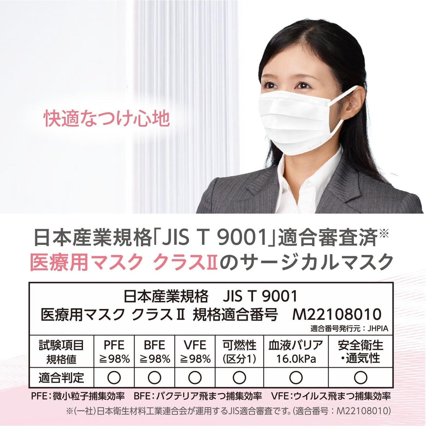 Hakujouji Surgical Mask Premium Individual Packaging, Small Size, 1 Sheet x 50 Bags, JIS Standard Medical Mask, Class II (Exclusive)