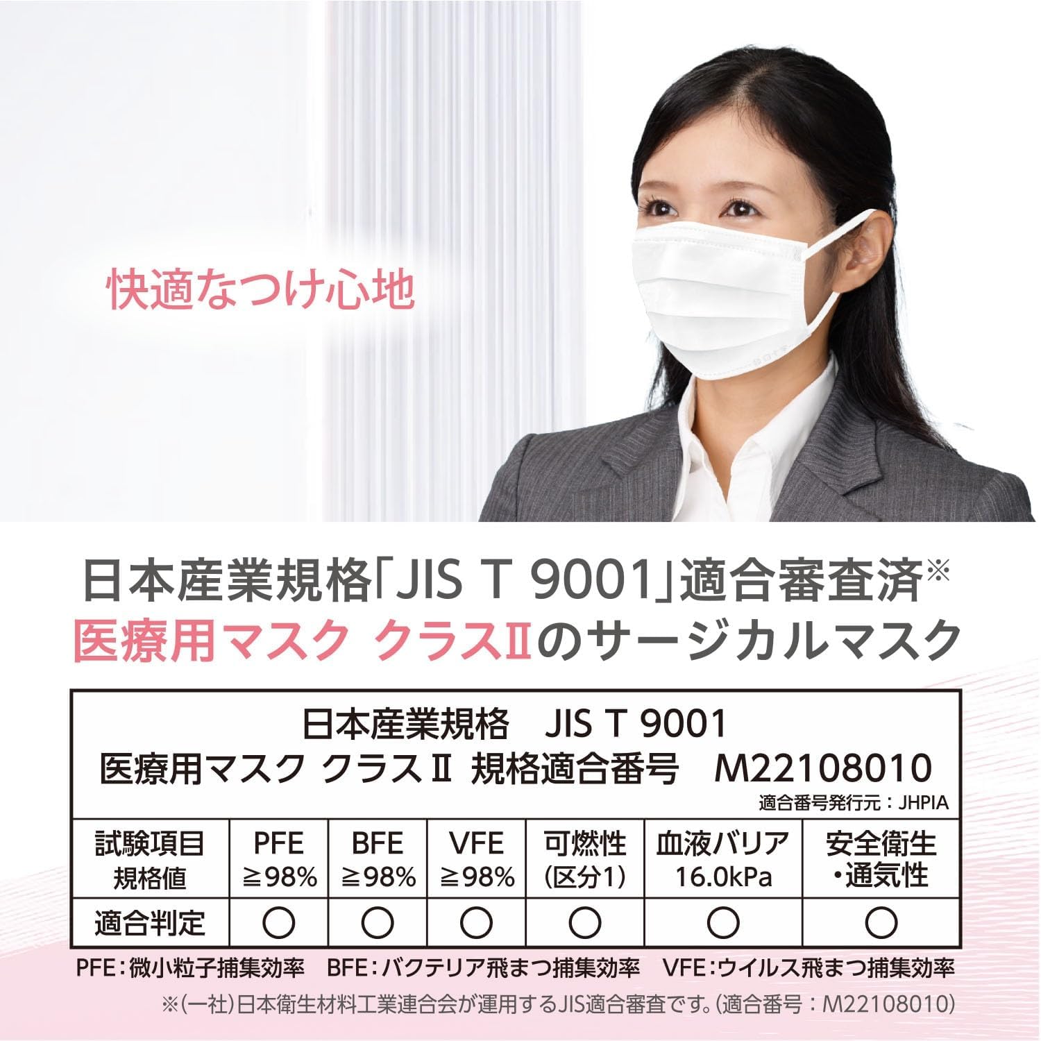 Hakujouji Surgical Mask Premium Individual Packaging, Small Size, 1 Sheet x 50 Bags, JIS Standard Medical Mask, Class II (Exclusive)