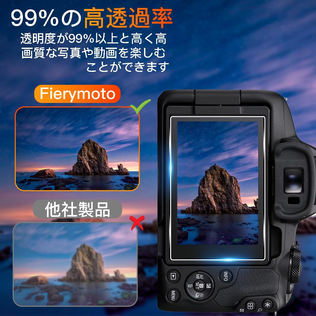 Compatible with Canon EOS R50 LCD Protective Film 2 Piece (Set of 2) [Made by Nippon Asahi Glass] Compatible with Canon EOS R8 / R50 / Kiss X10i / M200 / PowerShot G7 X Mark III Special Film