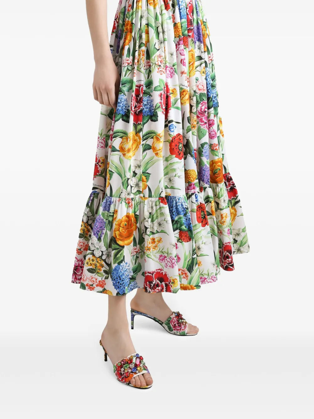 Dolce  Gabbana ドルチェ＆ガッバーナフローラルミディドレス - Image 3