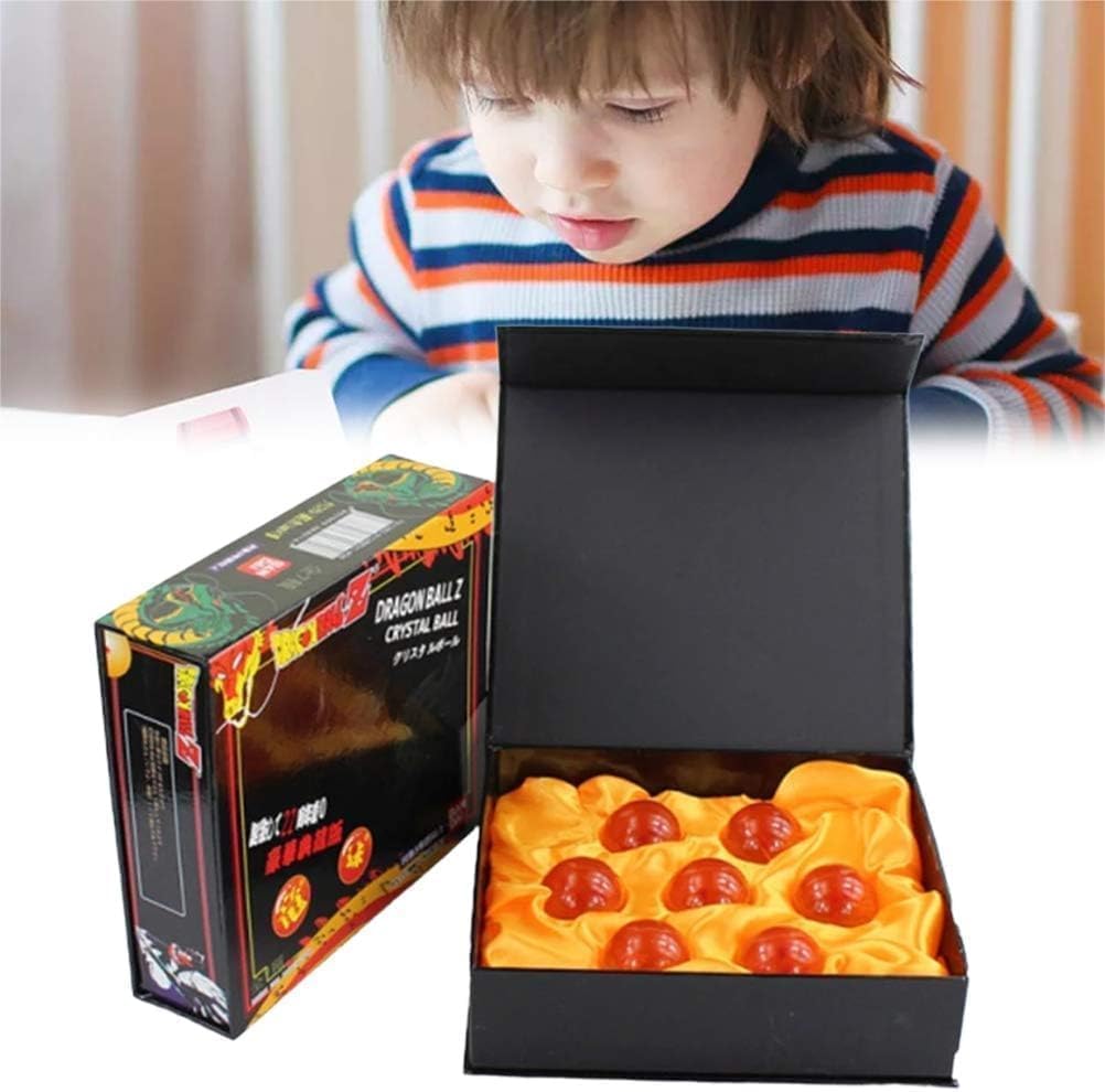 Dragon Ball Summon Dragon Crystal Dragon Ball 7-piece Set, Crystal, 1.7 inches (4.3 cm), Cosplay Props with Box, Resin, Glass Ball, Gift Box Included, Dragon, Transparent Play Ball