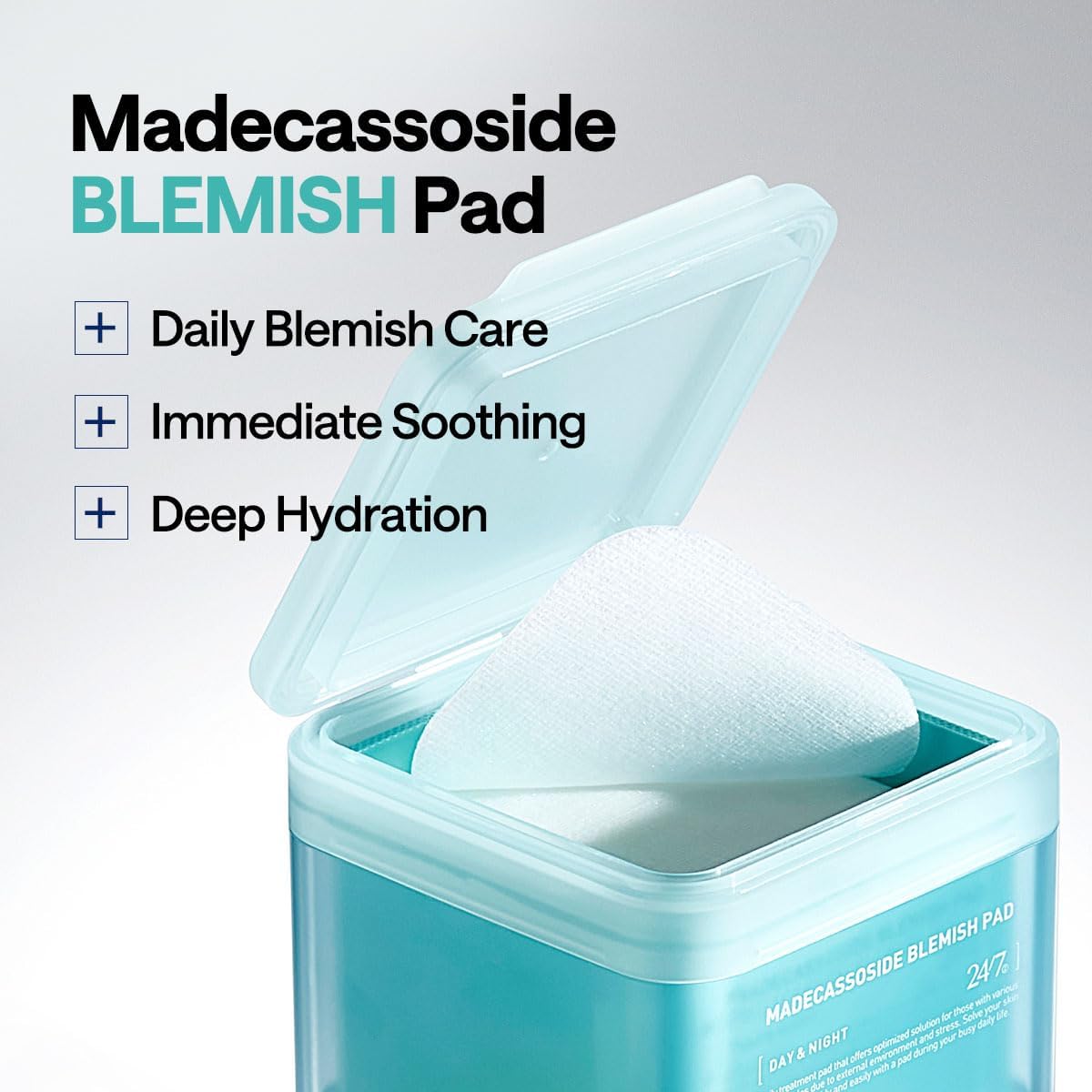 MEDIHEAL: Square Toner Pad (Madecassoside) 100 Sheets 6.7 fl oz (170 ml), Square Facial Toner Pads (Madecassoside) 100P, 6.7 fl oz (170 ml), Blemish Pad