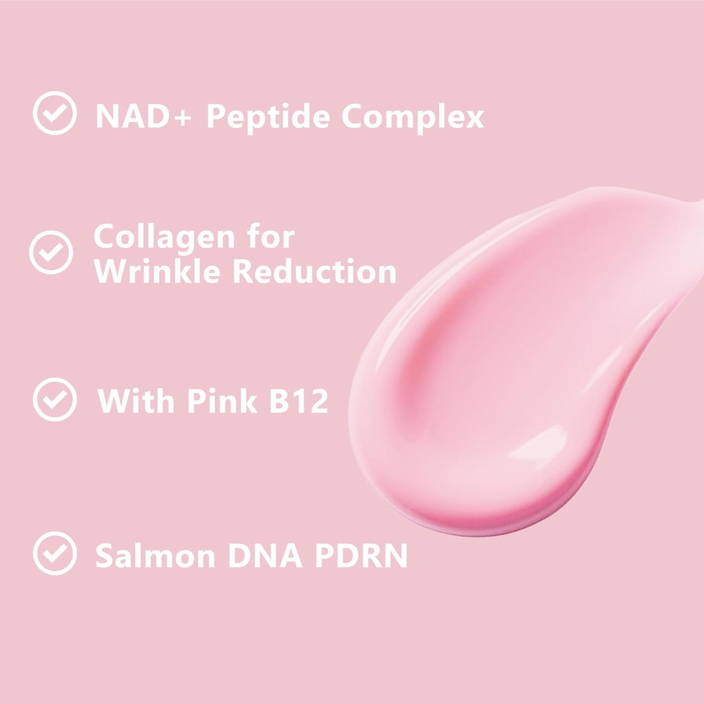 PDRN - Bálsamo para ojos, paquete de 2 unidades, bálsamo múltiple de colágeno con B12 rosa, cuidado hidratante debajo de los ojos para cara, cuello y líneas de sonrisa, 0.32 onzas cada uno