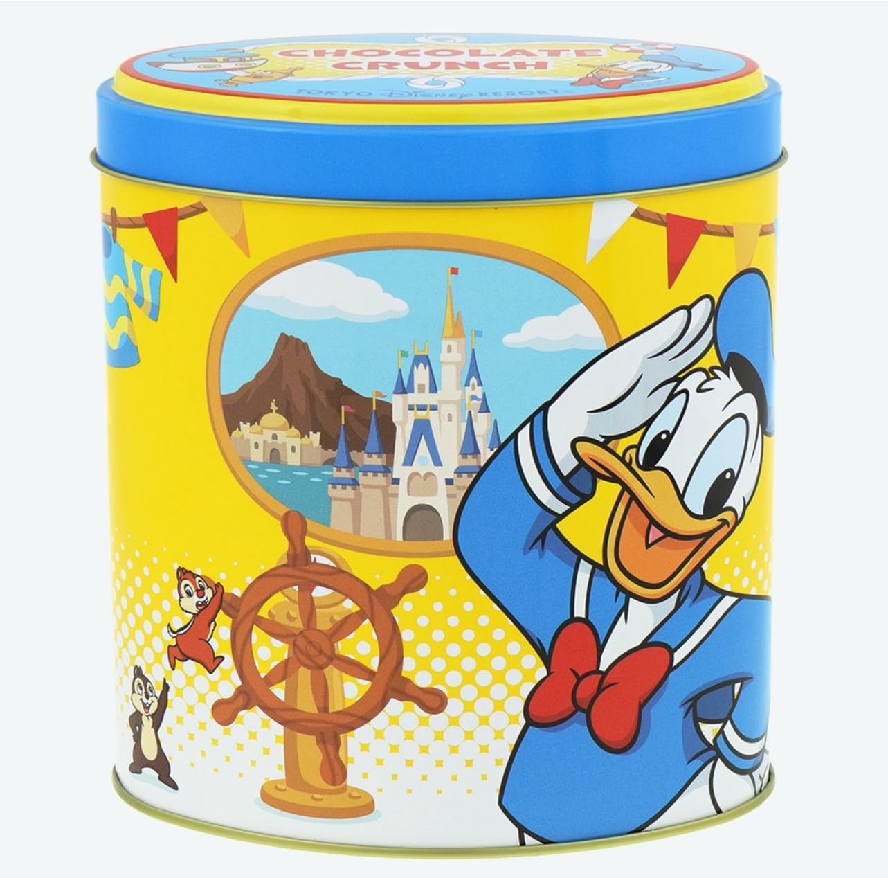 【Tokyo Disney Resort Exclusive】Donald Duck Canned Chocolate Crunch Mickey & Friends Milk Chocolate TDR Tokyo Disney Resort Popular Snacks Souvenirs Disney Goods Gift (1 piece)