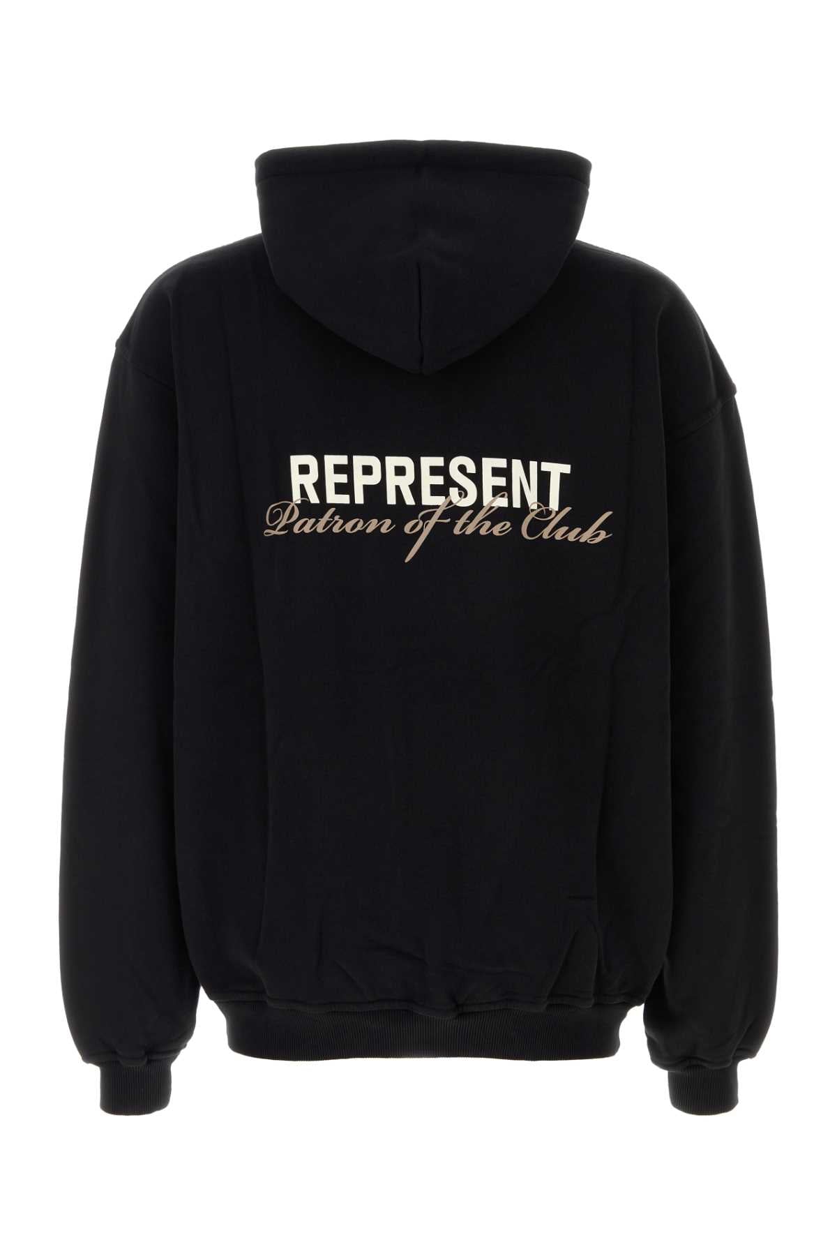 Represent 黒い綿のスウェットシャツを表します - Image 3