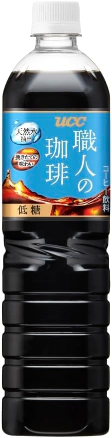 UCC Artisan Coffee Liquid Low Sugar Plastic Bottle, 30.5 fl oz (900 ml) x 12 Bottles