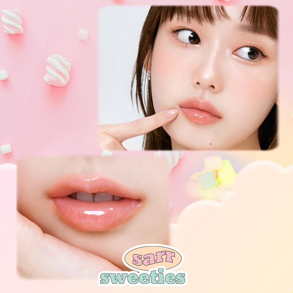 ETUDE Over Grow Gloss Sweetie Cream, 0.1 oz (2.8 g), Lip Gloss, Glossy, Luster, Purpuru Lipstick, Moisturizing, Oil Film
