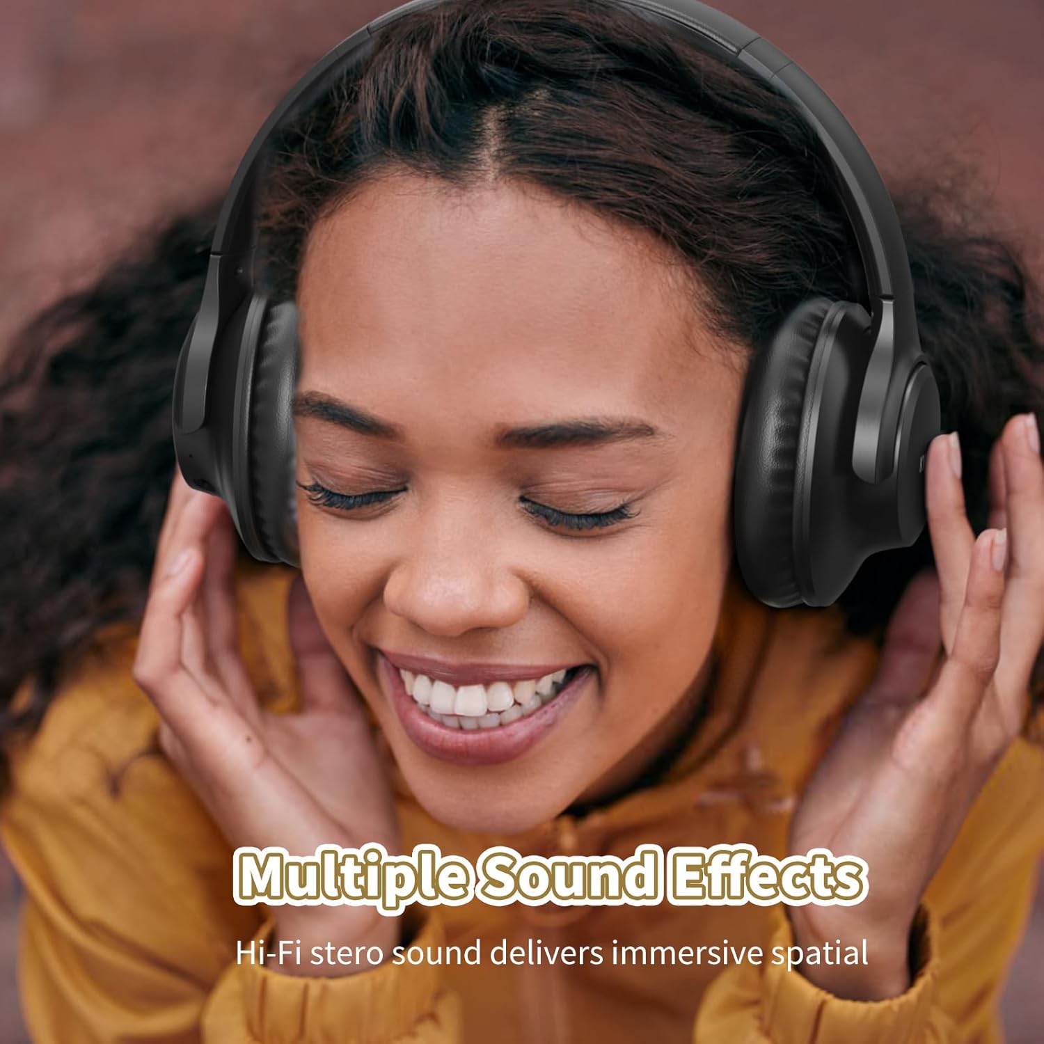 KVIDIO WH201A Wireless Headphones, Bluetooth 6.0, 65-Hour Playback, 1.6 inches (40 mm), HD Driver Unit, Over-Ear Headphones, Built-in Mic, Wired Wireless, Dual Use, Sound Insulation, Sealed Type, Hands-free Calling, Bluetooth Headphones, Black