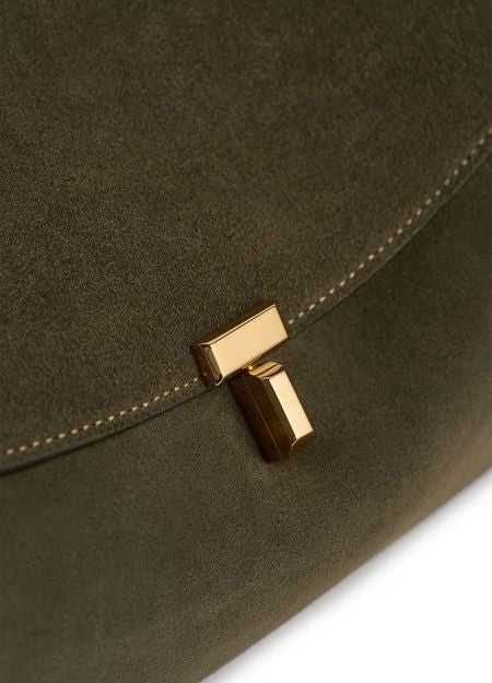 TOTEME T-Lock suede satchel - Image 3