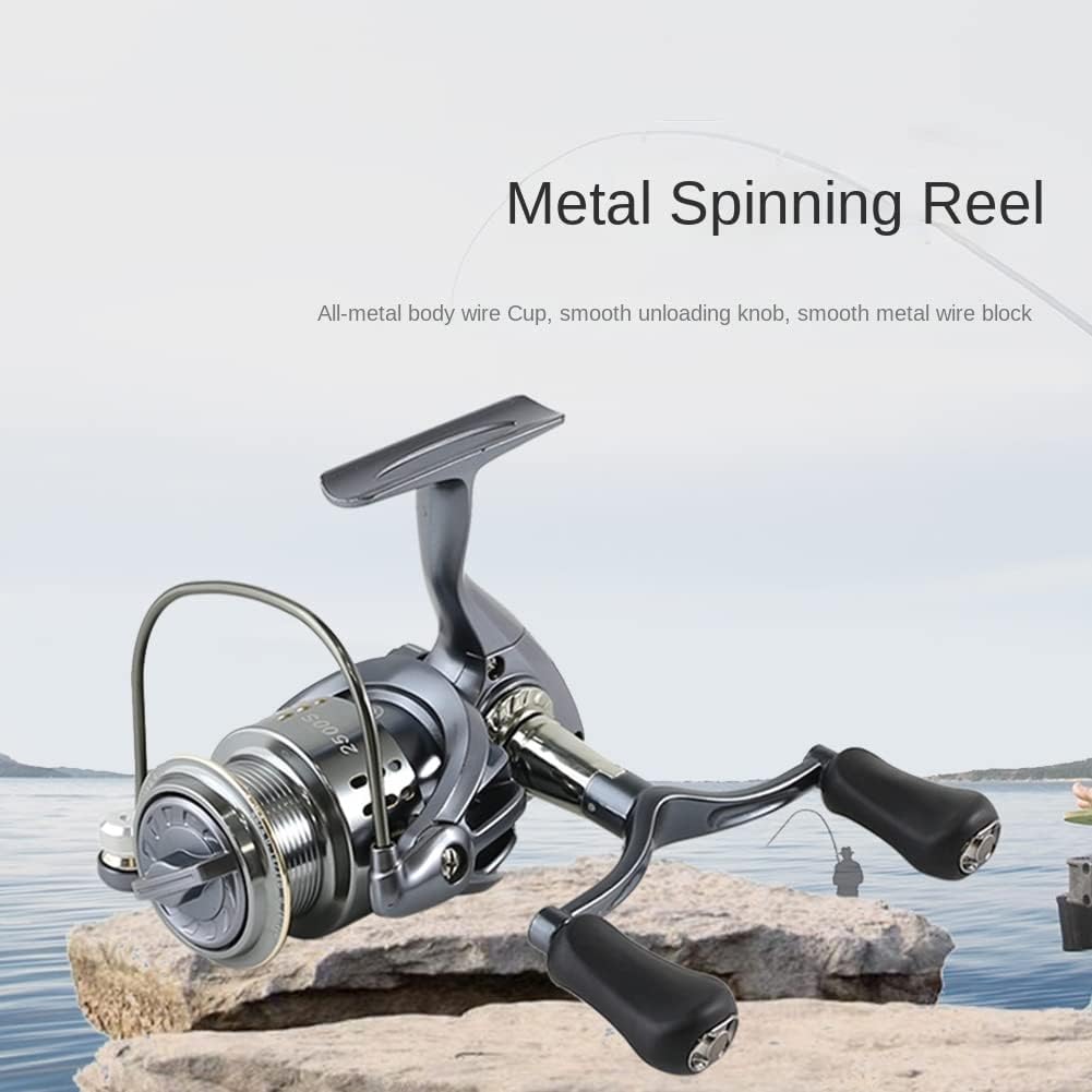 Reel Fishing 2500S 6.4:1 Spinning Reel Double Handle Grip Fishing Gear Fishing Reel