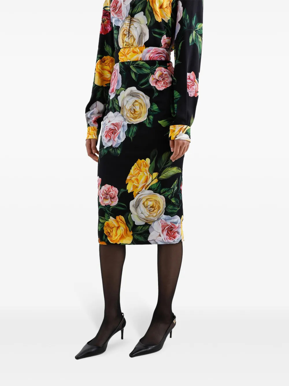 Dolce  Gabbana フローラルプリント付きのドルチェ＆ガッバーナミディスカート - Image 3