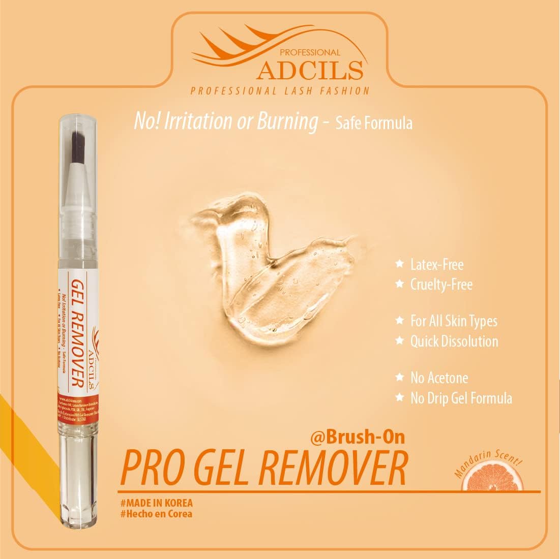 Eyelash Extension PRO Gel Remover Brush On 5g/0.17oz x 2pcs Citrus