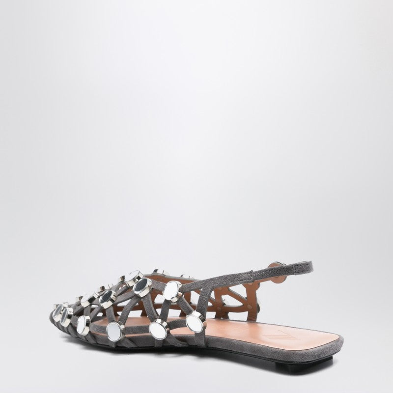 The Attico Dark Gray Grid Ballerina - Image 3