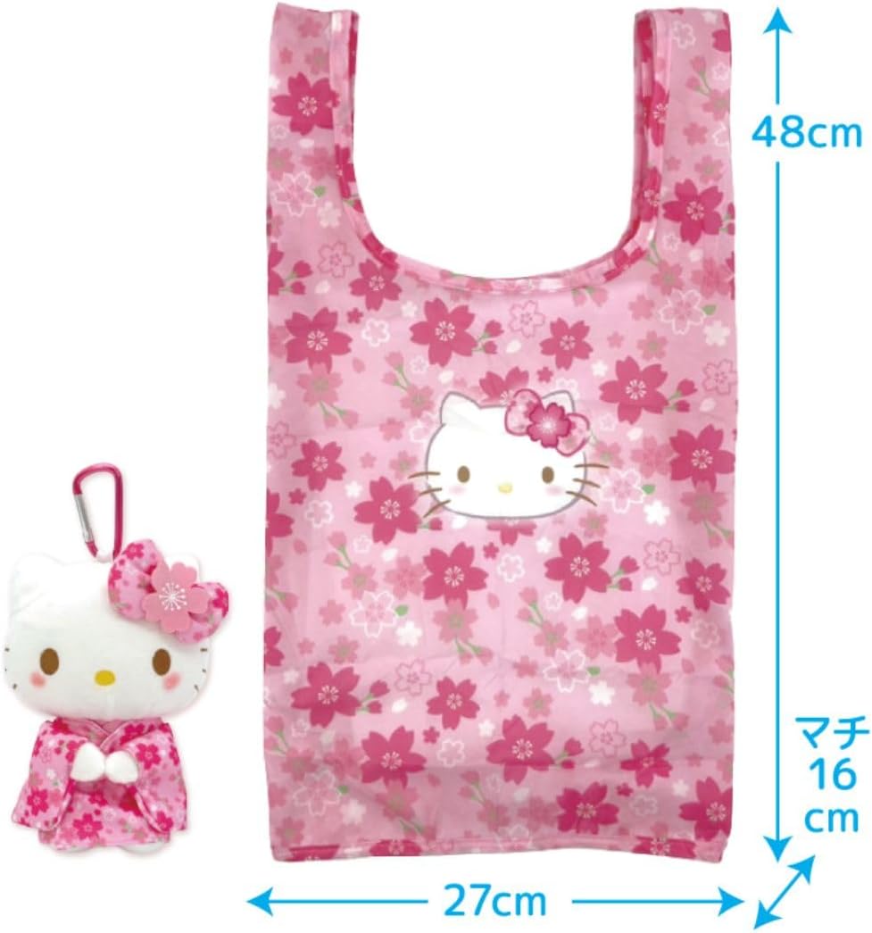 Nakajima Corporation 193599-24 Hello Kitty Plush Eco Bag Cherry Blossom Kimono