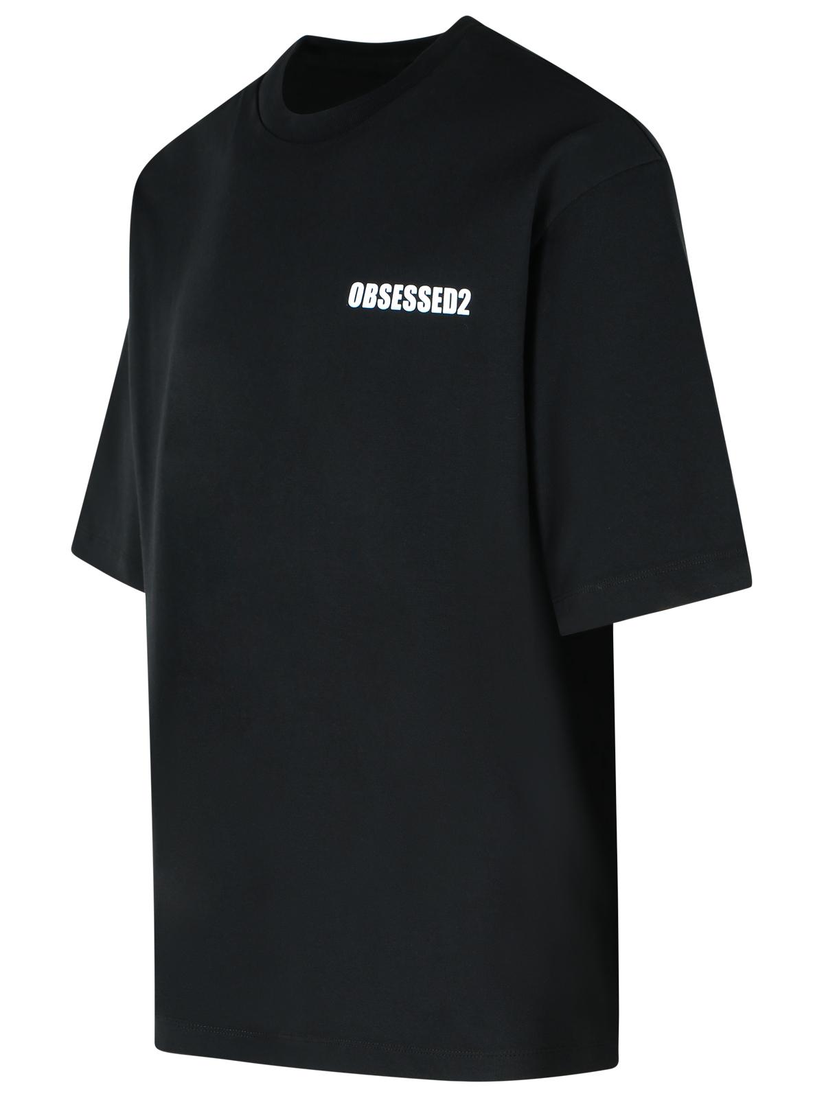 Dsquared2 Dsquared2 '巻き戻し'ブラックコットンTシャツ - Image 3