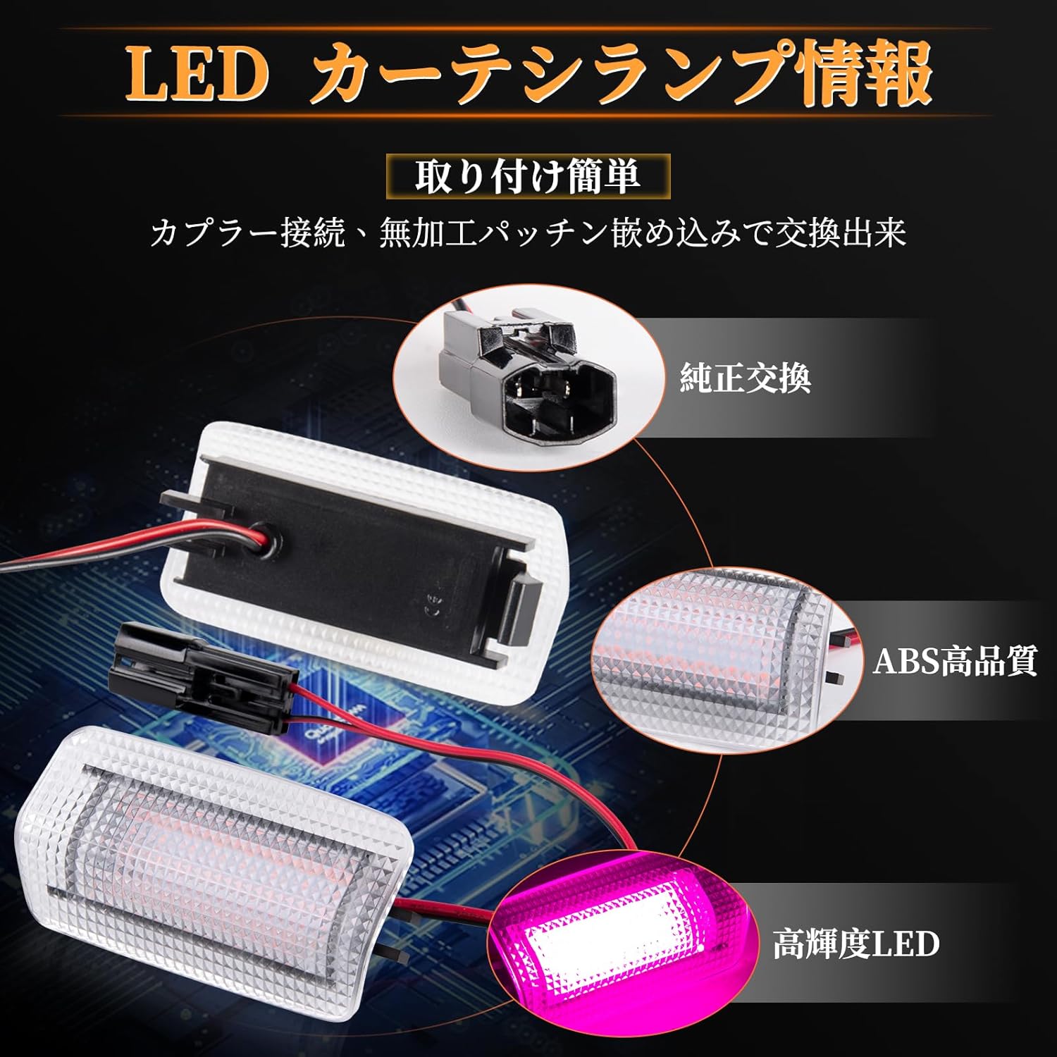 POPMOTORZ LED Curtain Lamp, Prius 20 Series, 30 Series 50 Series, Prius α40 Series, Prius PHV50 Series, Velfire 20, Alphard, 30 Series, Welcome Lamp Crown 200 Series, Mark X120 Series, 130 Series, Set
