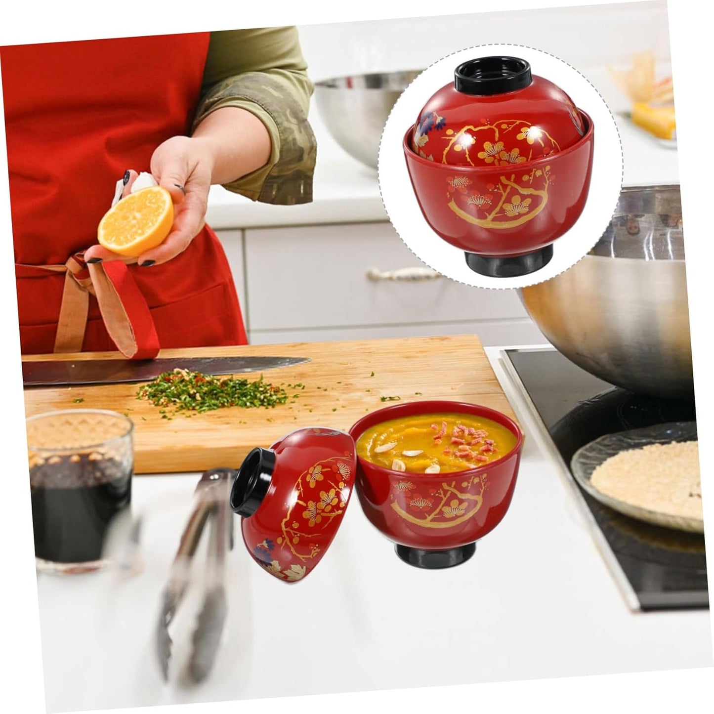 HAKIDZEL Soup Bowl, Udon Tsuyu, Instant Ramen Rice Bowl, Appetizer Bowl, Asian Ramen Rice Bowl, Fruit Bowl, Rice Bowl, Fruit Bowl, Rice Bowl, Dessert Bowl, Cereal Bowl, Asian Food Bowl, Udon Rice Bowl