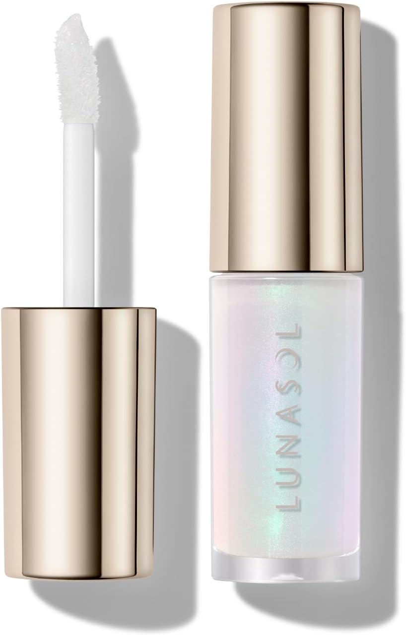 Lunasol EX01 Illuminating Lip Oil, White, Unicorn Tail, Transparent, Glossy, Lightweight