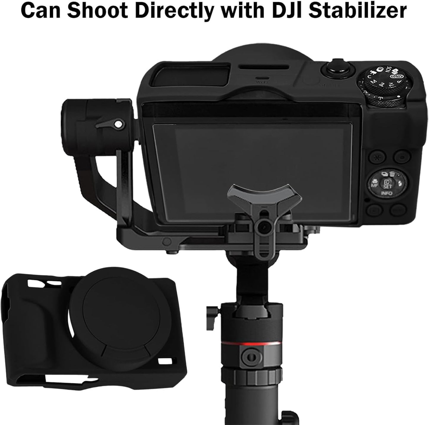 VECASDEN Soft Silicone Cover with Lens Cap for Canon G7 X Mark III Easy Install Lightweight Protective Cover Black