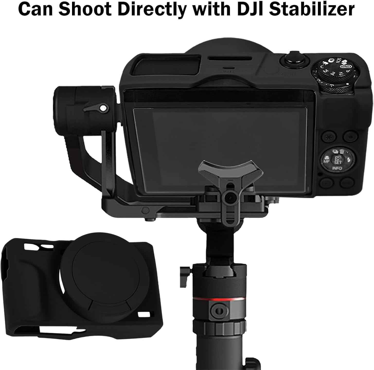 VECASDEN Soft Silicone Cover with Lens Cap for Canon G7 X Mark III Easy Install Lightweight Protective Cover Black