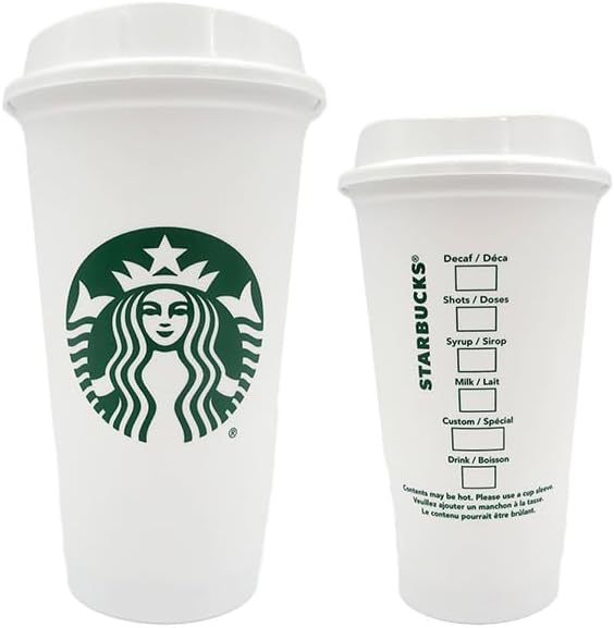 Starbucks Plastic Mug 16oz USA Exclusive Paper Cup Staffa Plastic Cup White Eco Cup