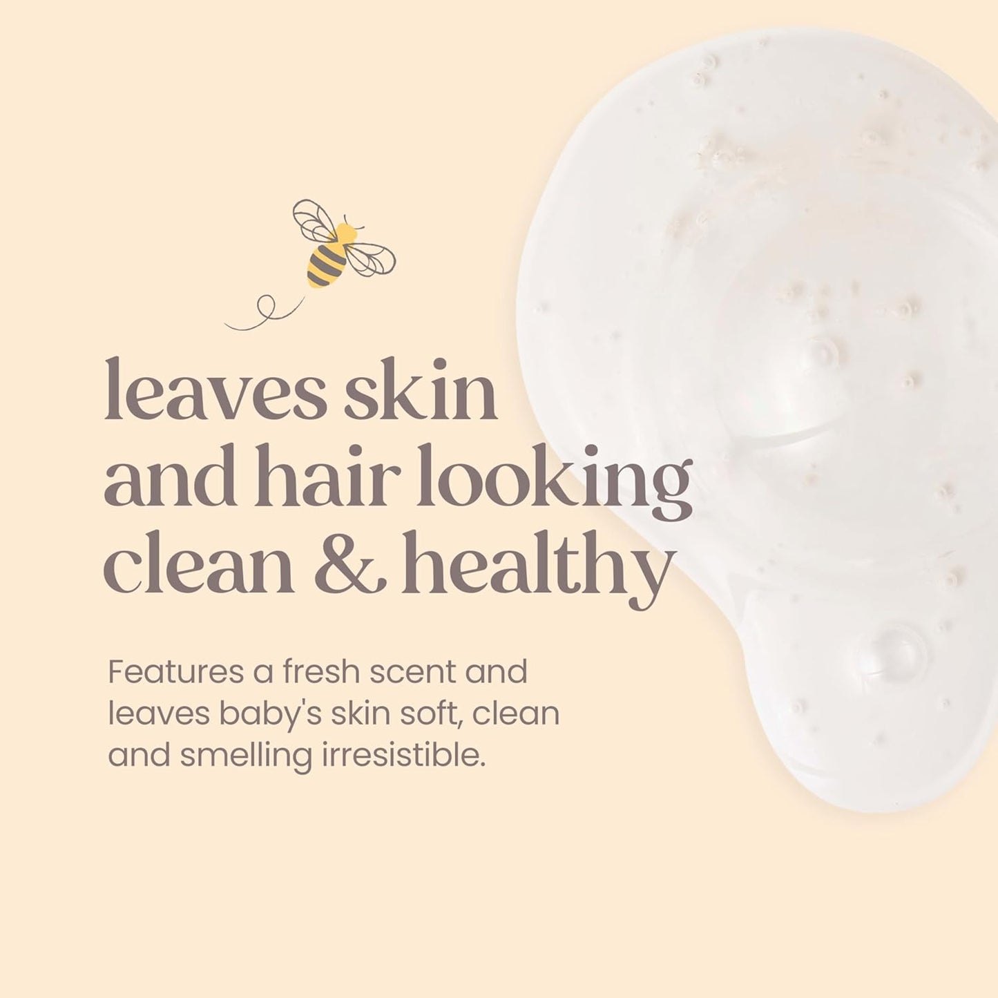 Burt's Bees Champú y lavado de bebés, jabón para bebés de lágrimas originales - 21 onzas (paquete de 1), el embalaje puede variar.