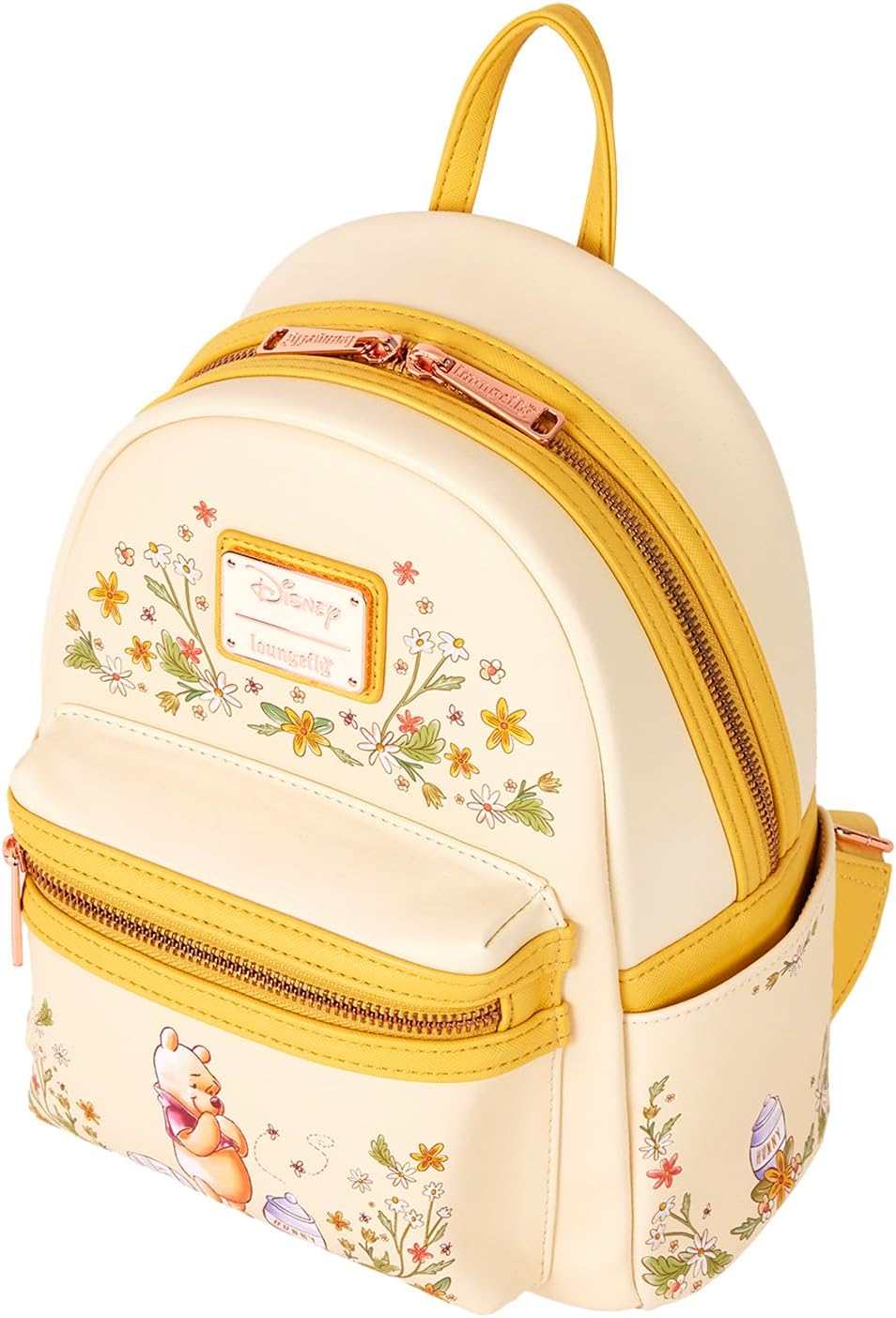 Loungefly Mini mochila bolso de mano con estampado de globos florales bolso de hombro (amarillo, Pooh)