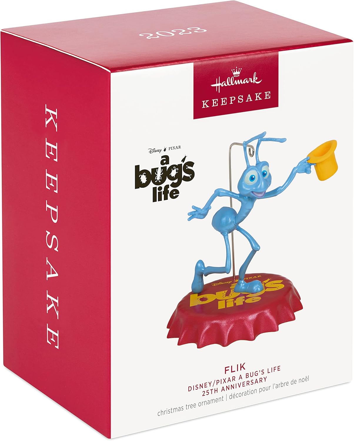Hallmark Keepsake Adorno de Navidad 2023, Disney/Pixar A Bug's Life 25th Anniversary Flik, regalos para fanáticos de Disney