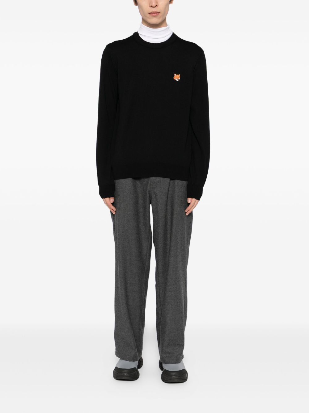 Maison メゾン キツネ フォックス ヘッド ウール クルーネック セーター - Image 3