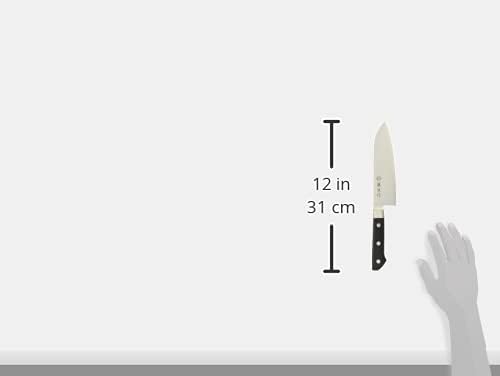 Fujitora's Santoku FU-503 6.7 inches (170 mm), Made in Japan, Cobalt Alloy Steel, Double-edged, Versatile Knife for Meat, Fish, and Vegetables, DP Cobalt Alloy Steel with Metal Clasp