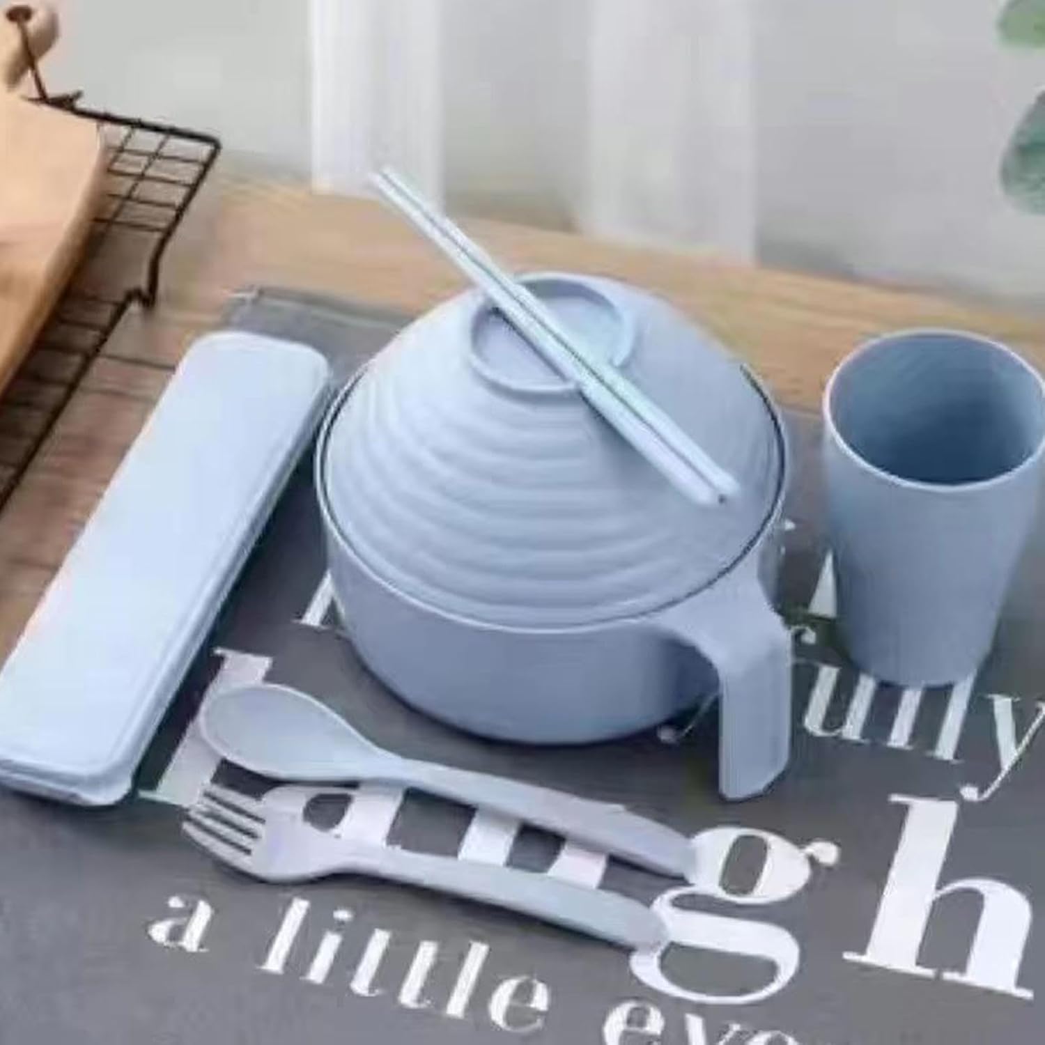 Ramen Cooker Bowl Set, Instant Ramen Bowl Set - Instant Ramen Bowl Set Ramen Bowl Set, Ramen Noodle Microwave Bowl Set with Chopsticks Spoon for Ramen, Pho, Udon, Soba, Noodles