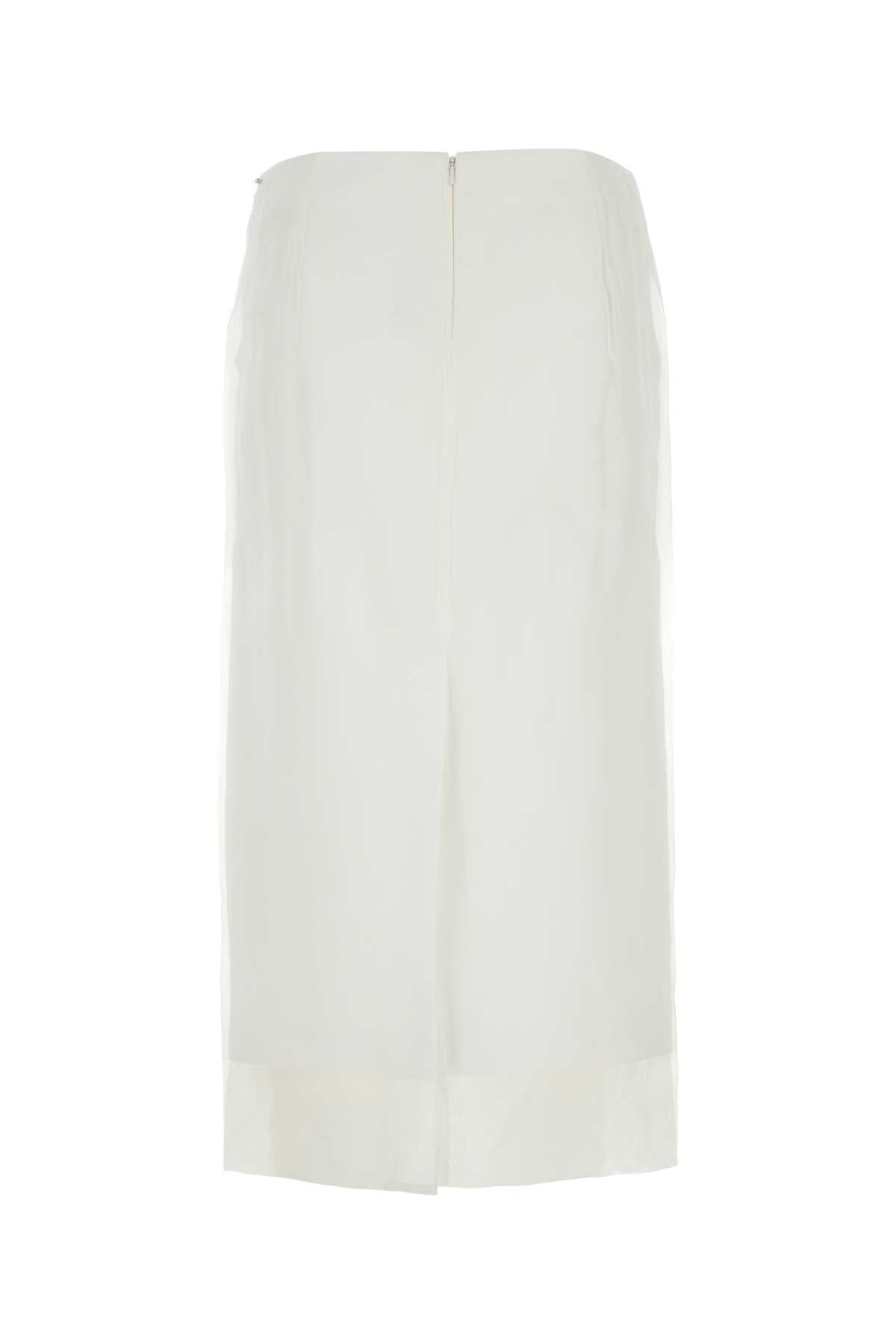 Sportmax SportMaxホワイトシルクAceti1234スカート - Image 3