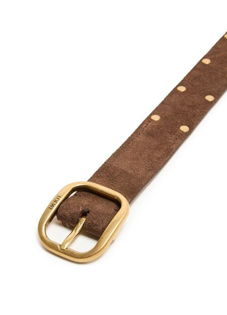 LOEWE Rounded soft studded belt in suede calfskin - Image 3