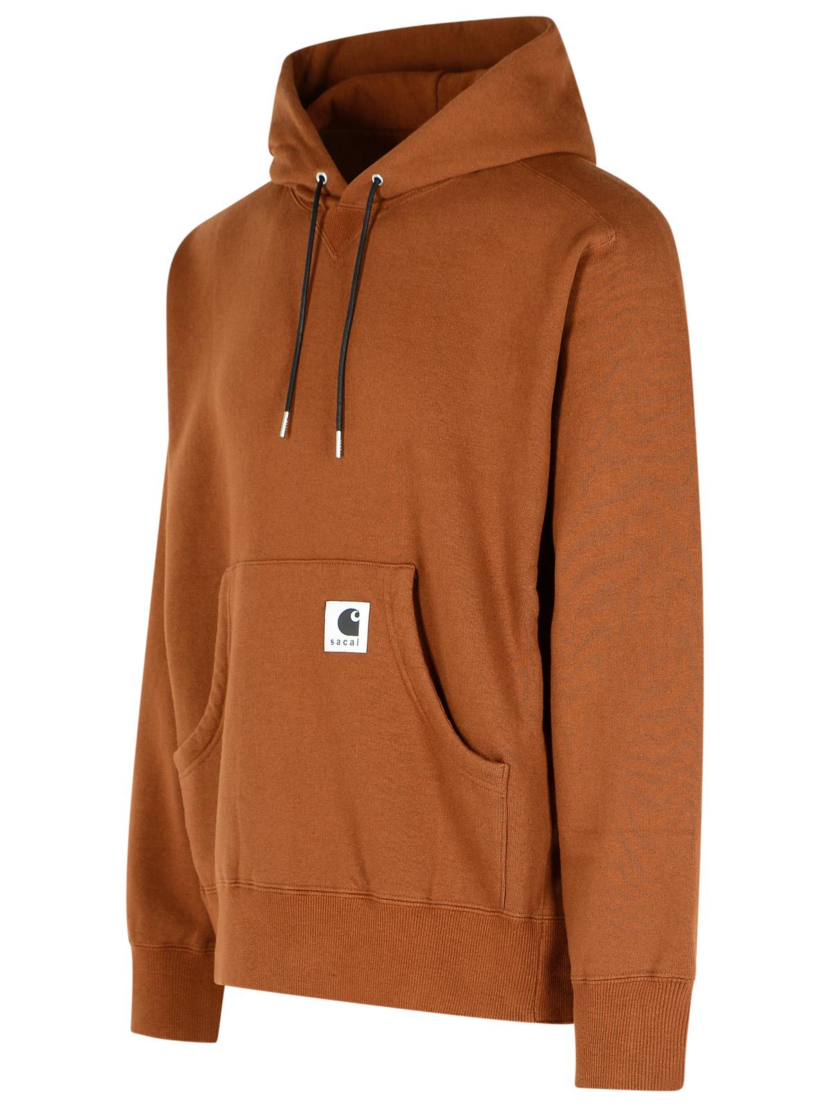 Sacai Sacai 'Charhartt Work In Progress'茶色の綿のスウェットシャツ - Image 3